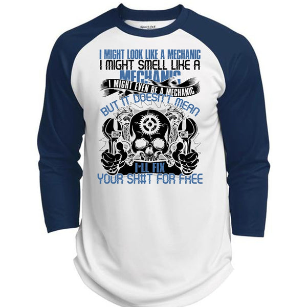 I Might Smell Like A Mechanic T Shirt, I Love Mechanic T Shirt, Awesome T-Shirts  (Polyester Game Baseball Jersey)