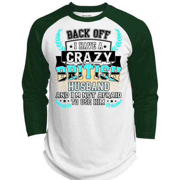I Have A Crazy British Husband T Shirt, I Love Husband T Shirt, Awesome T-Shirts  (Polyester Game Baseball Jersey)
