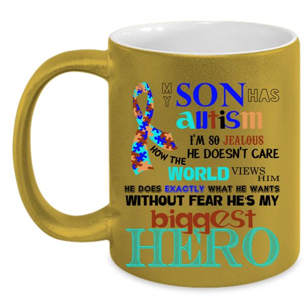Cute Gift For Autism Mom Coffee Mug, My Son Has Autism Accent Mug