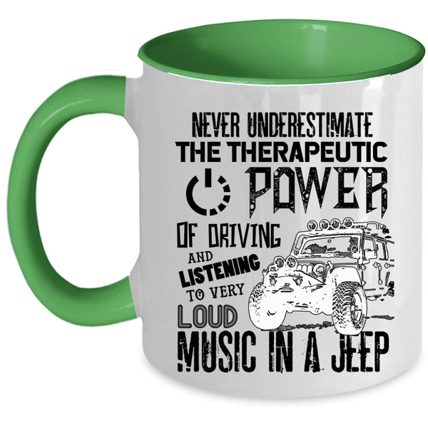 Listening To Very Loud Music In A Jeep Coffee Mug, Driving Jeep Accent Mug