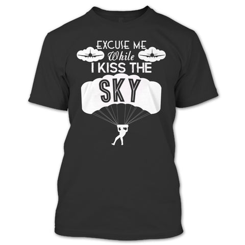 A black t-shirt with the shopify logo