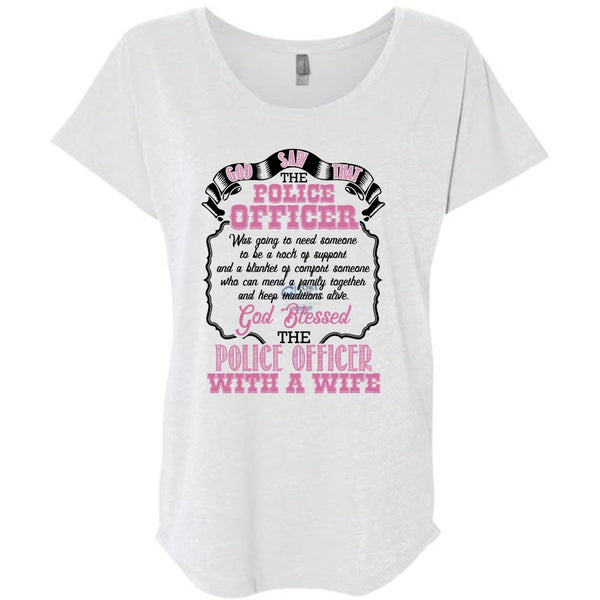 God Blessed The Police Officer With A Wife T Shirt, I Love Police T Shirt, Awesome T-Shirts