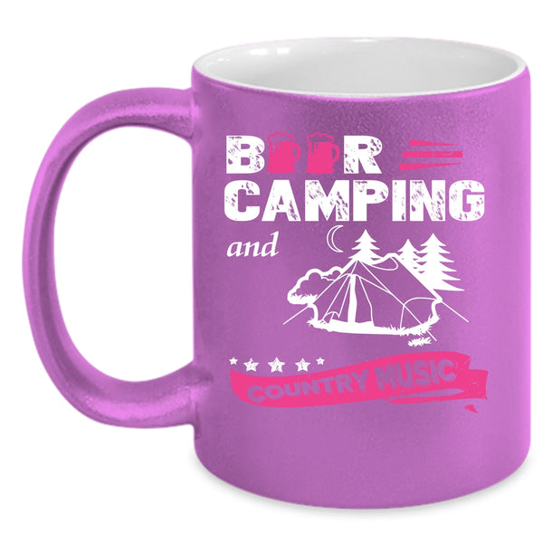 Beer Camping And Country Music Coffee Mug, Funny Camping Coffee Cup