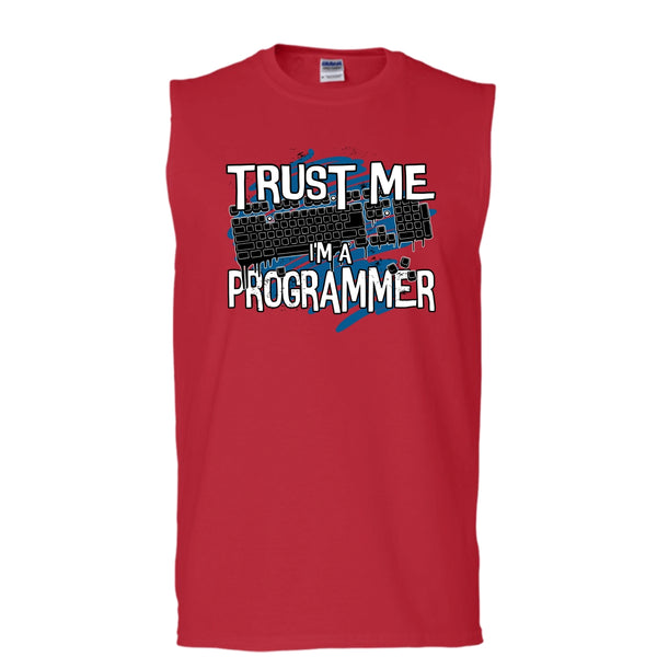 Trust Me I'm A Programmer T Shirt, Coolest Programmer Tank Top (Men's Cotton Sleeveless)