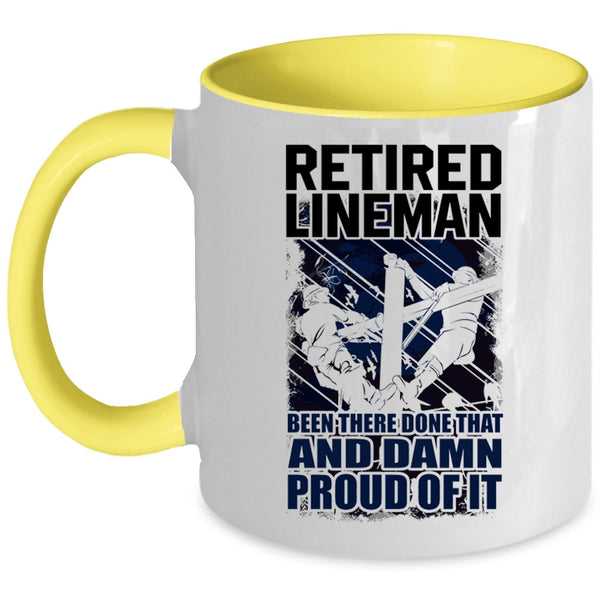Cool Retirement Coffee Mug, Retired Lineman Accent Mug