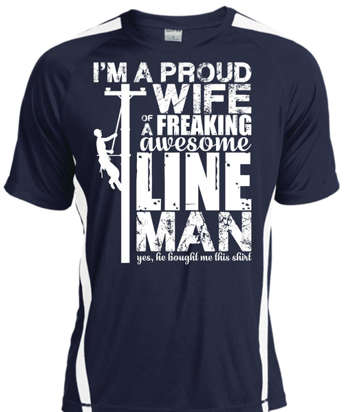 I'm A Proud Wife T Shirt, Awesome Lineman T Shirt, Cool Shirt