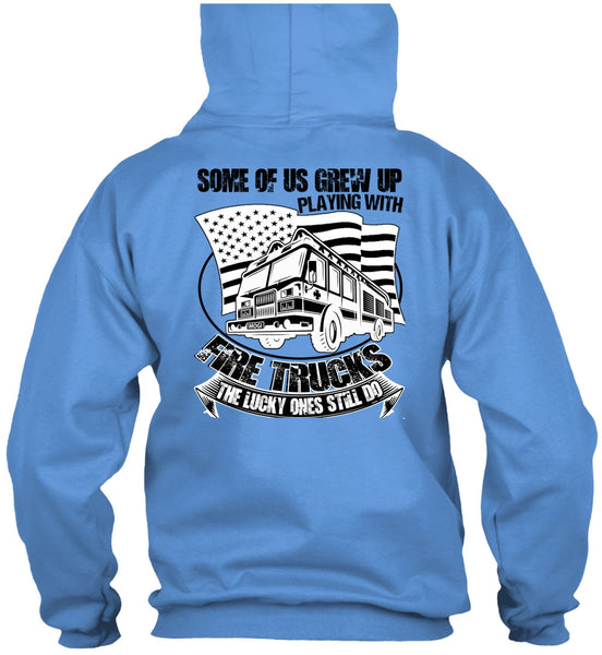 Playing With Fire Trucks T Shirt, Being A Firefighter T Shirt