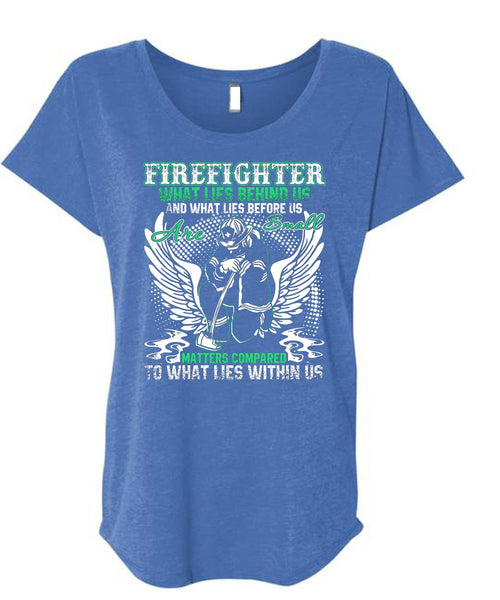 Firefighter T Shirt, Being A Firefighter T Shirt, Cool Shirt (Ladies' Triblend Dolman Sleeve)