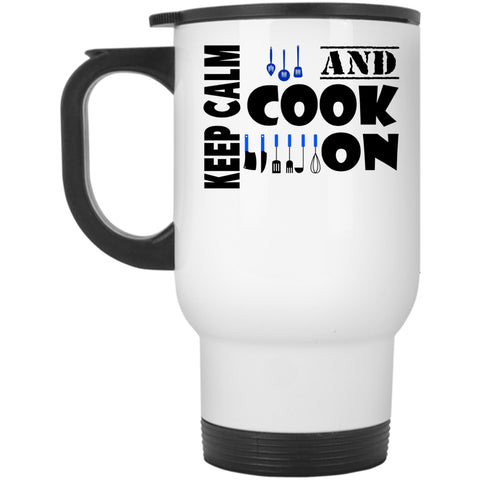 Awesome Gift For Cook Travel Mug, Keep Calm And Cook On Mug