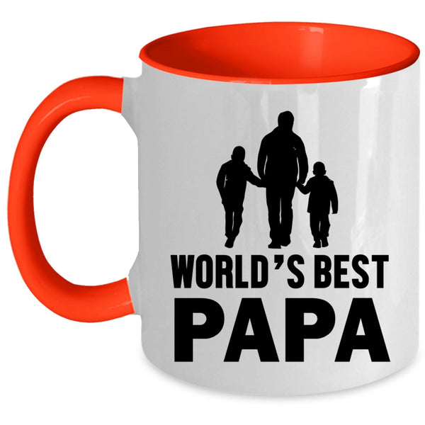Best Papa Ever Coffee Mug, World's Best Papa Accent Mug