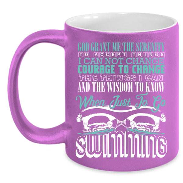 Just To Go Swimming Coffee Mug, Funny Swimming Coffee Cup