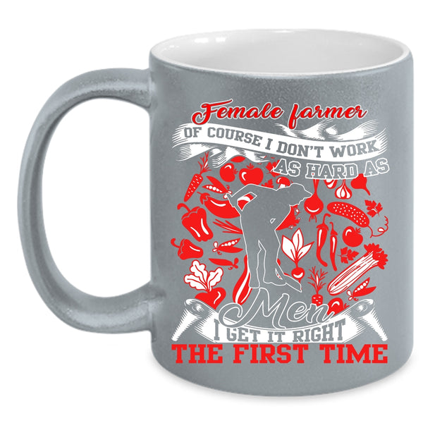 Female Farmer Coffee Mug, Cute Gift For Mom Coffee Cup