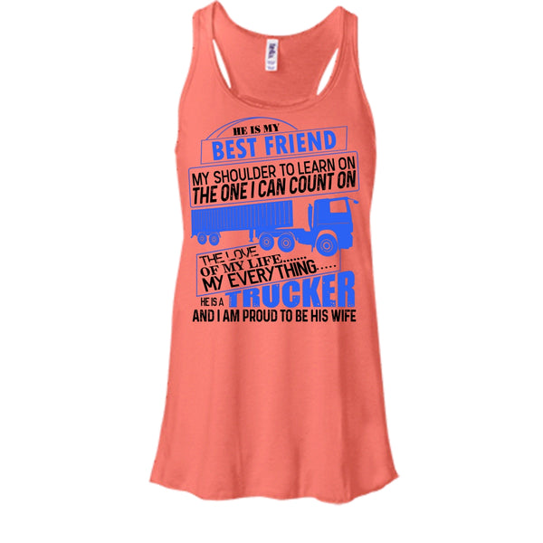 He Is My Best Friend T Shirt, I'm Proud To be His Wife Tank Top