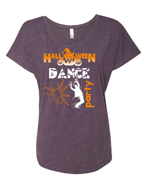 Halloween Dance Party T Shirt, I Love You Pumpkin T Shirt, Cool Shirt (Ladies' Triblend Dolman Sleeve)