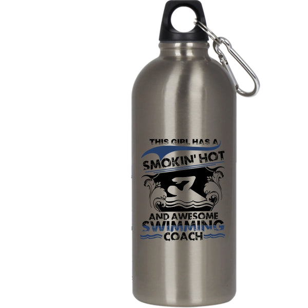 This Girl Has An Awesome Swimming Coach 20 oz Stainless Steel Bottle,Cool Girls Outdoor Sports Water Bottle