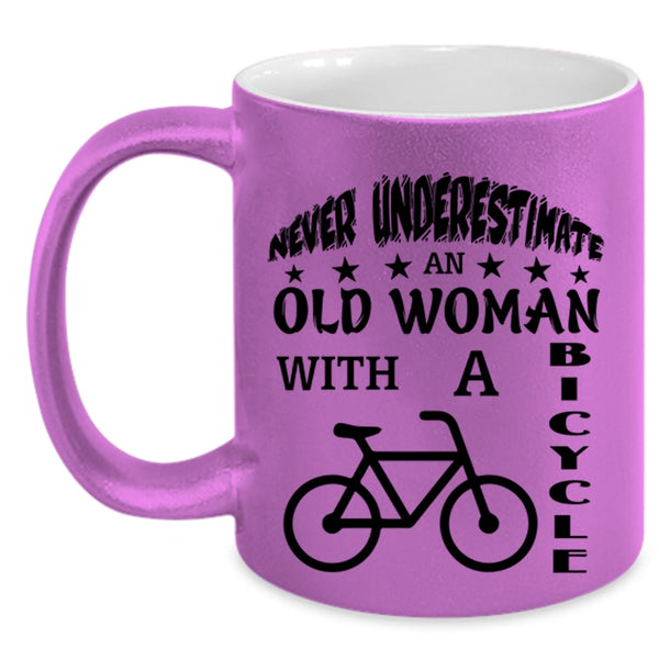 Awesome Grandmother Coffee Mug, An Old Woman With A Bicycle Accent Mug