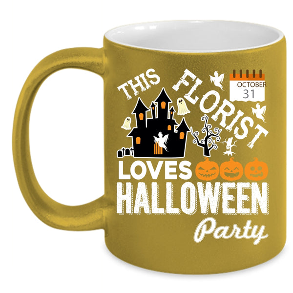 This Florist Loves Halloween Party Coffee Mug, Cute Florist Coffee Cup