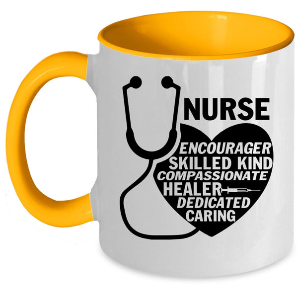 Cute Nurses Coffee Mug, Nurse Encourager Skilled Accent Mug