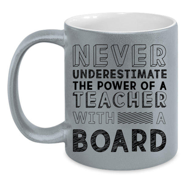 Awesome Teacher Coffee Mug, The Power Of A Teacher With A Board Accent Mug