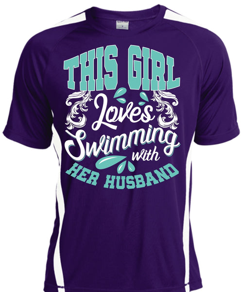 This Girl Loves Swimming With Her Husband T Shirt, Being A Swimmer T Shirt, Cool Shirt