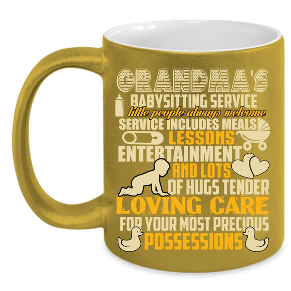 Grandma's Babysitting Service Coffee Mug, Grandma's Loveing Care Coffee Cup