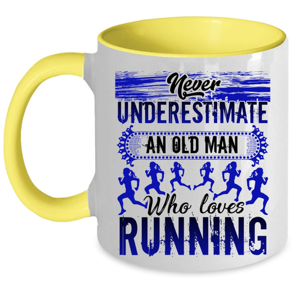 Funny Gift For Grandpas Coffee Mug, An Old Man Loves Running Accent Mug