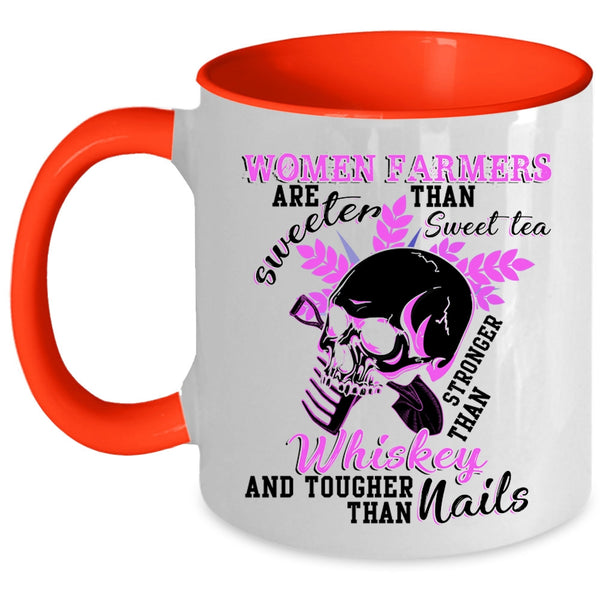 Funny Coffee Mug, Women Farmers Are Sweeter Than Sweet Tea Accent Mug
