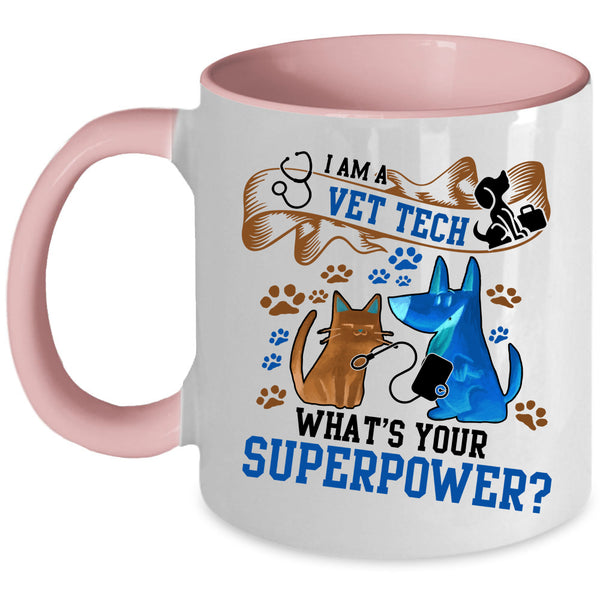 I Love Animals Coffee Mug, I Am A Vet Tech Accent Mug