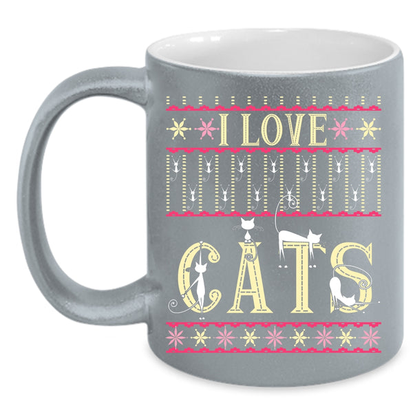 I Love Cats Coffee Mug, Christmas Gift For Cat Lover Coffee Cup