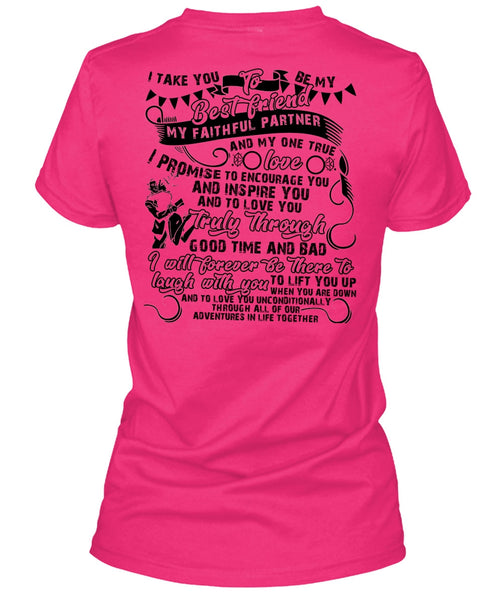 I Take You To Be My Best Friend T Shirt, Being A Husband T Shirt, Cool Shirt (Ladies LS Heather V-Neck)