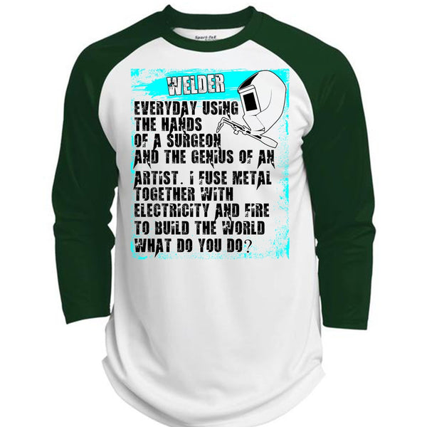 Welder Everyday Using The Hands T Shirt, I Love Welding T Shirt, Awesome T-Shirts  (Polyester Game Baseball Jersey)