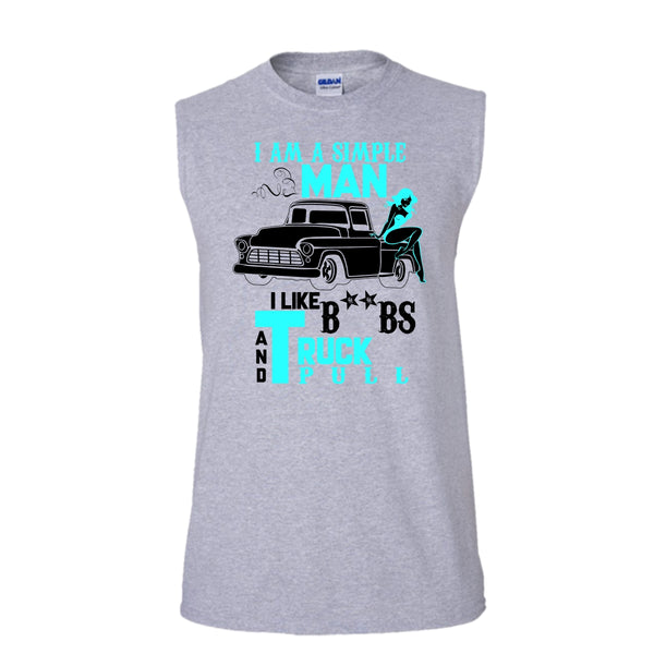 I Am A Simple Man T Shirt, Coolest Trucker Tank Top (Men's Cotton Sleeveless)