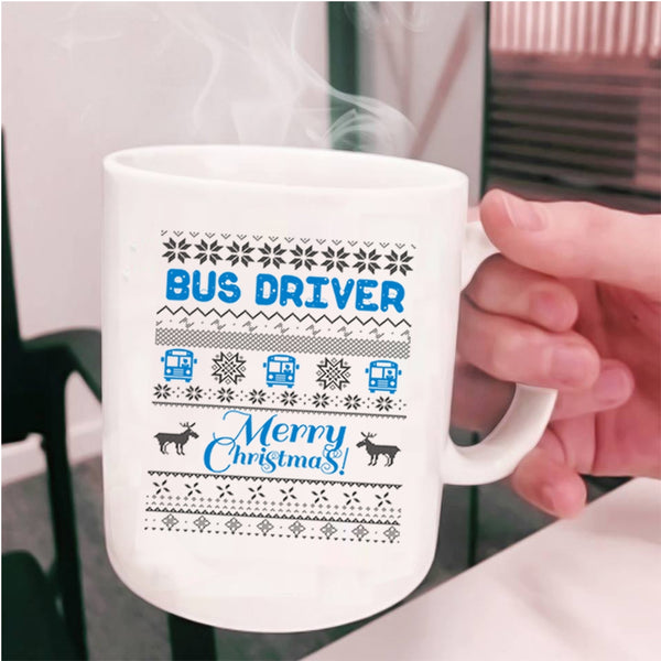 Merry Christmas Coffee Mug, Bus Driver Cup