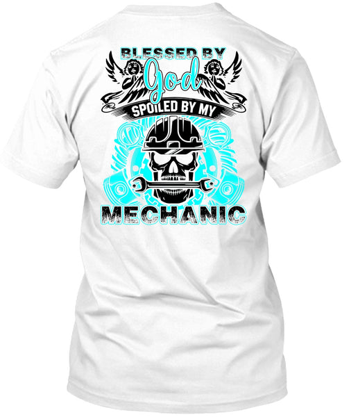 A black t-shirt with the shopify logo