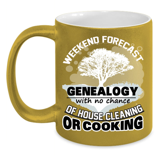 Weekend Forecast Genealogy Coffee Mug, Funny Family Coffee Cup