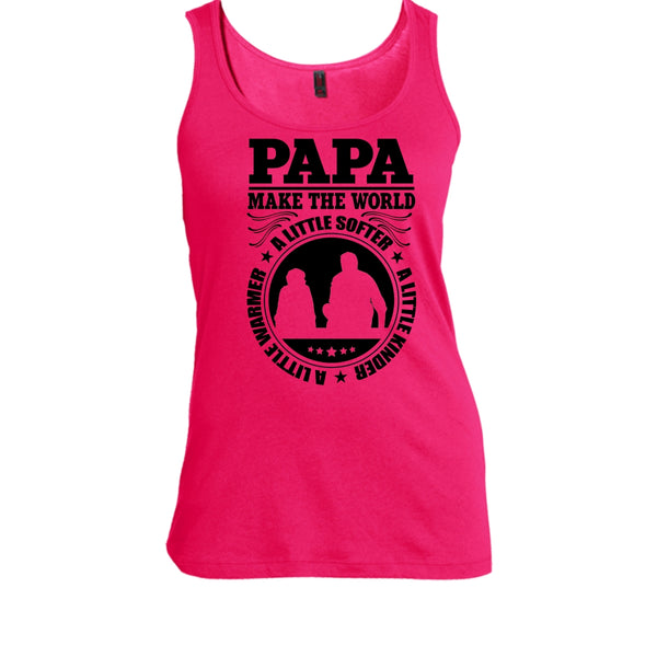Papa Make The World A Little Softer T Shirt, Awesome Papa T Shirt, Awesome t-shirts