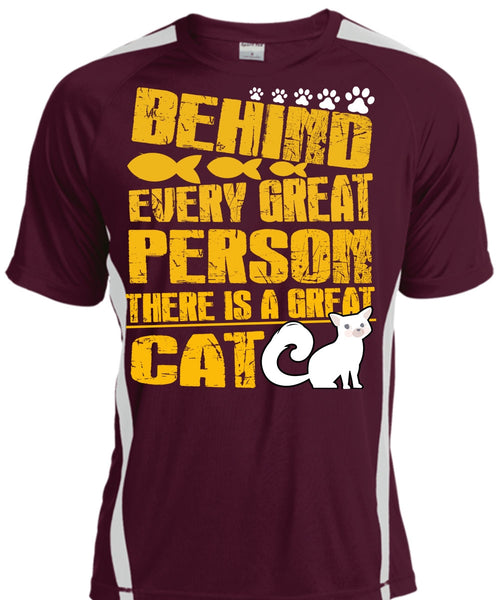 There Is A Great Cat T Shirt, Behind Every Great Person T Shirt, Cool Shirt