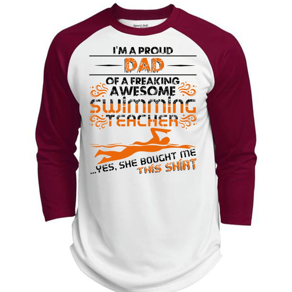 I'm A Proud Dad T Shirt, I Love Swimming T Shirt, Awesome T-Shirts  (Polyester Game Baseball Jersey)
