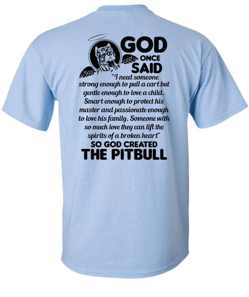 God Created The Pit Bull T Shirt, I Love Dog T Shirt