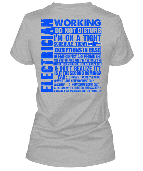 Electrician Working Do Not Disturb T Shirt, I Love Electrician T Shirt