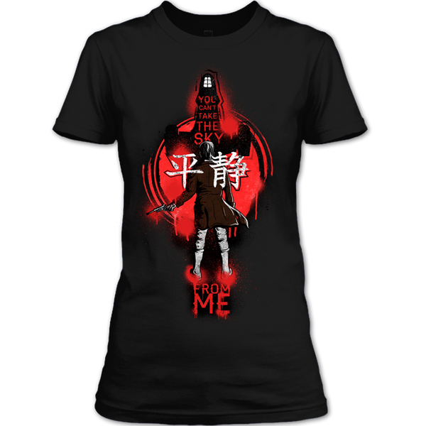 A black t-shirt with the shopify logo