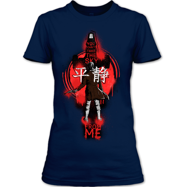 A black t-shirt with the shopify logo