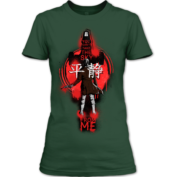 A black t-shirt with the shopify logo