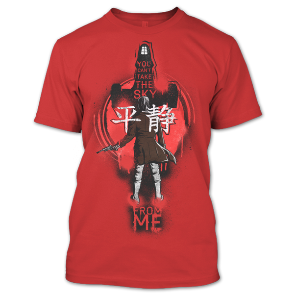 A black t-shirt with the shopify logo