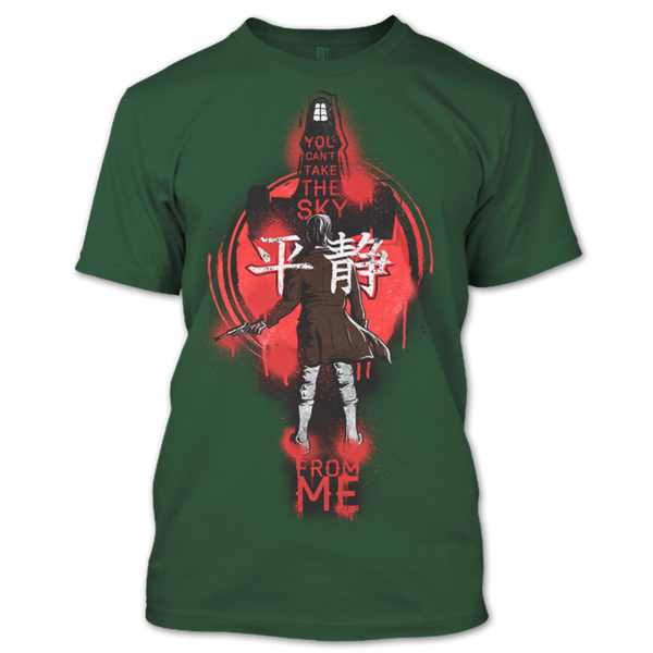 A black t-shirt with the shopify logo