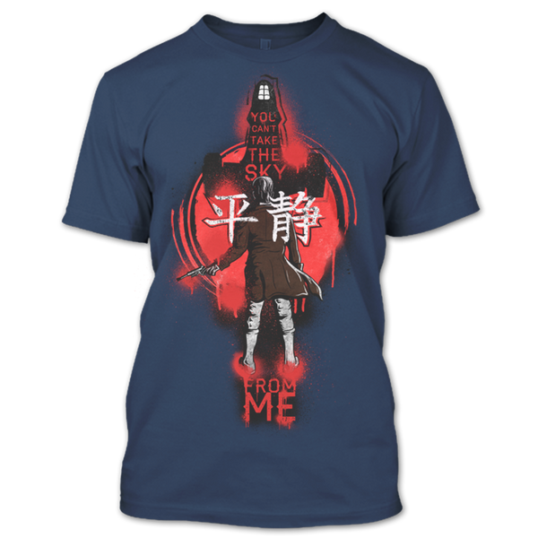 A black t-shirt with the shopify logo