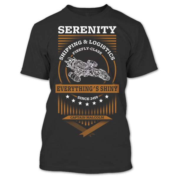 A black t-shirt with the shopify logo