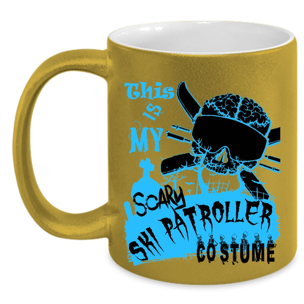 Halloween Coffee Mug, This is My Scary Ski Patroller Costume Accent Mug