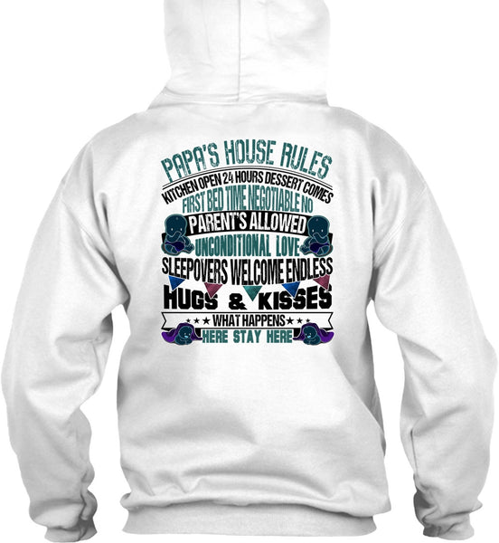 Papa's House Rules T Shirt, I Love Papa T Shirt