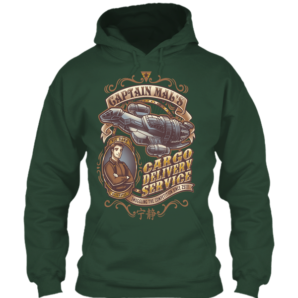 A black t-shirt with the shopify logo